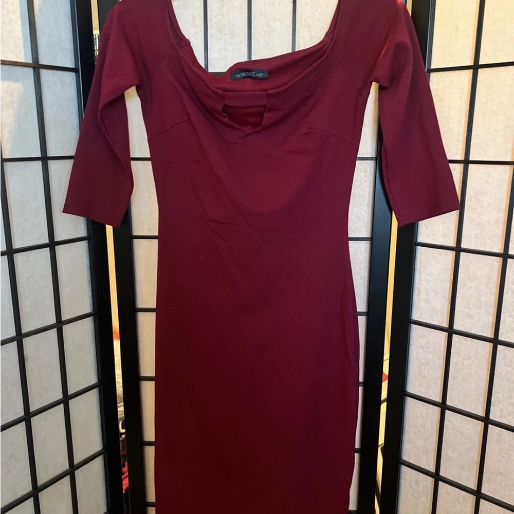 Elegant Burgundy Dress